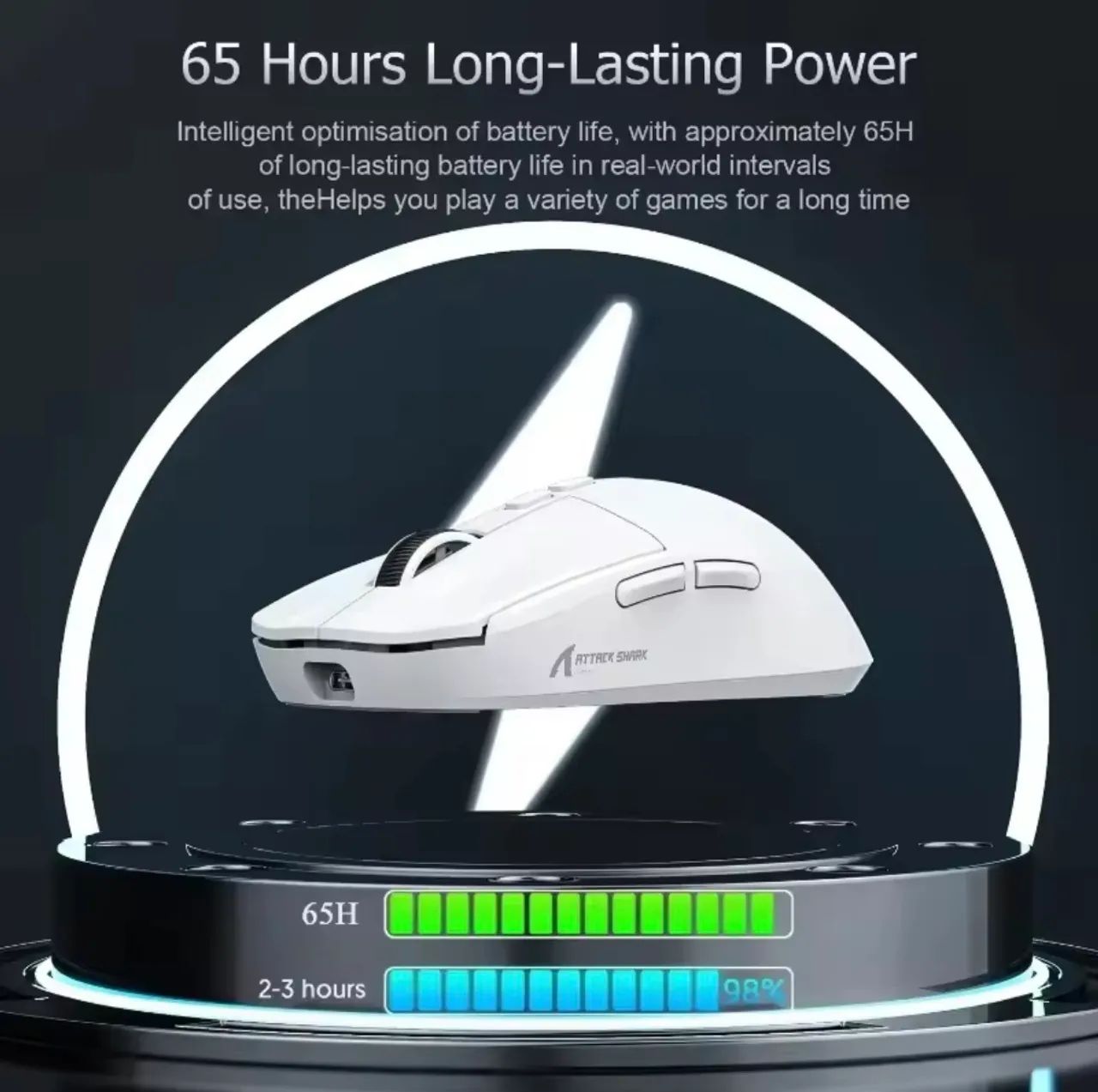 Mouse Gamer Attack Shark X11 com Dock Carregamento - Foto 5