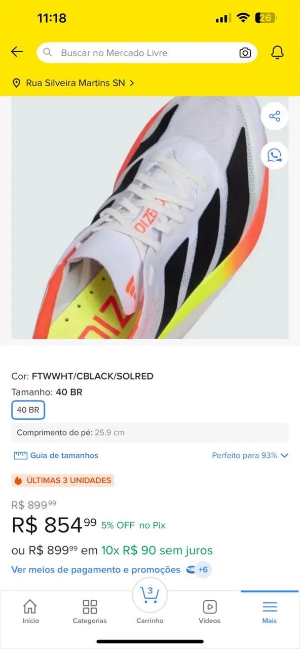 Tennis corrida adidas TAM 42 - Calçados Esportivos - Caminho das