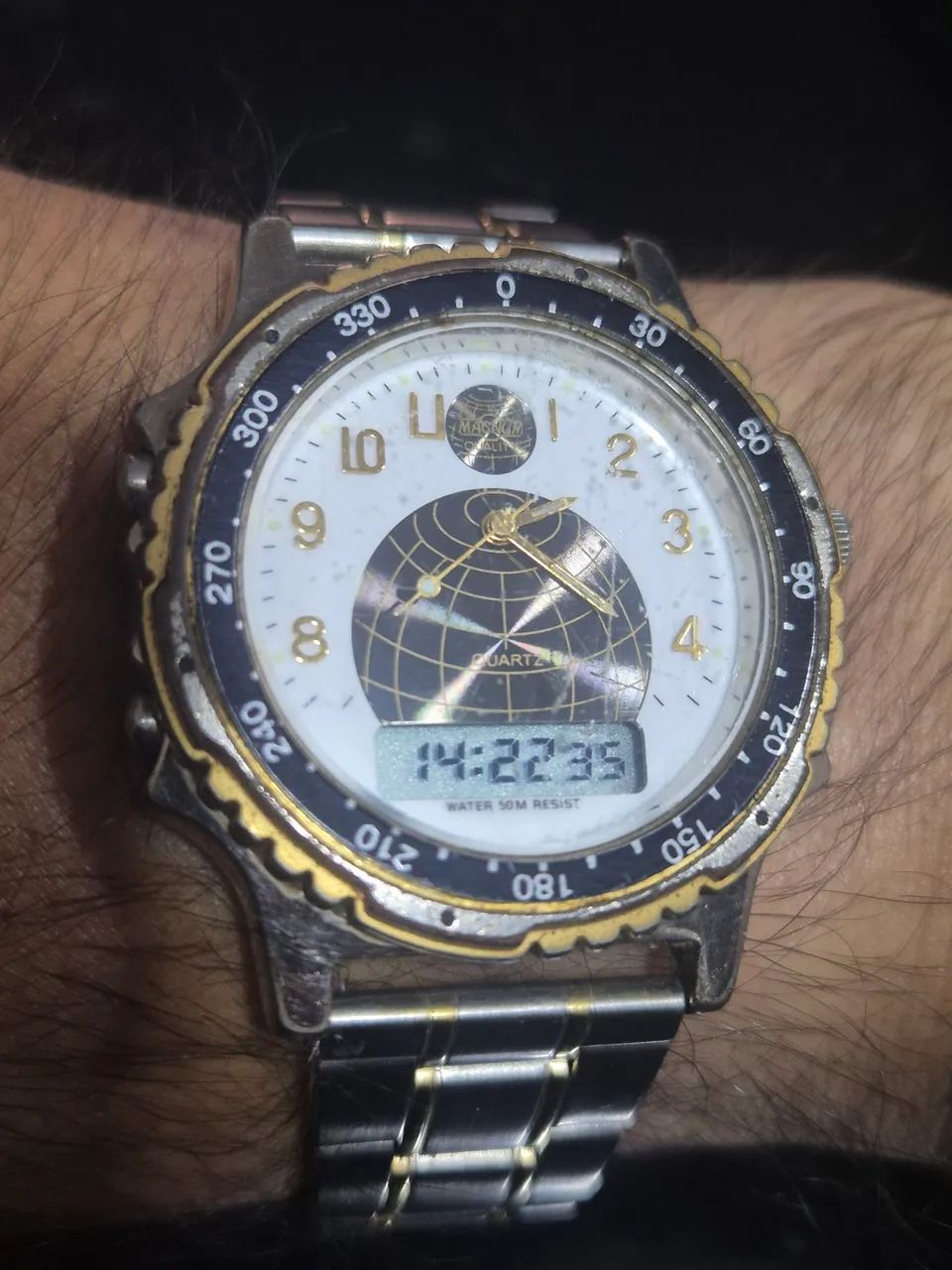 Relógio MAGNUM GLOBINHO ANA-DIGI  À QUARTZ   MG11308    -    FUNCIONANDO PERFEITAMENTE - Foto 3