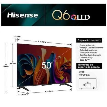Smart Tv Hisense 50 Polegadas Nova  - Foto 2