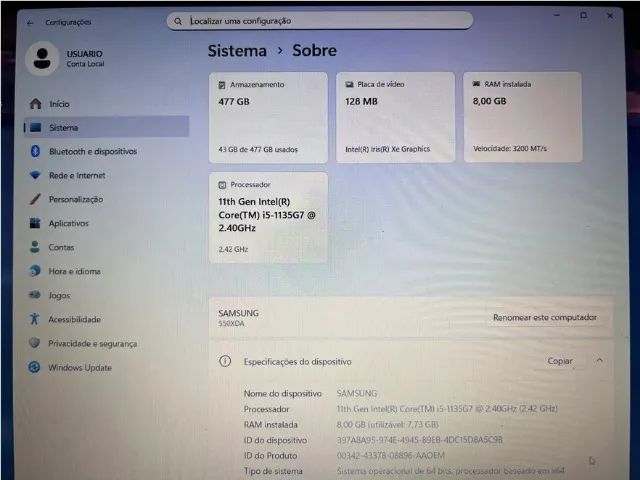 Notebook Samsung Book i5 de 11ª Geração - Foto 2