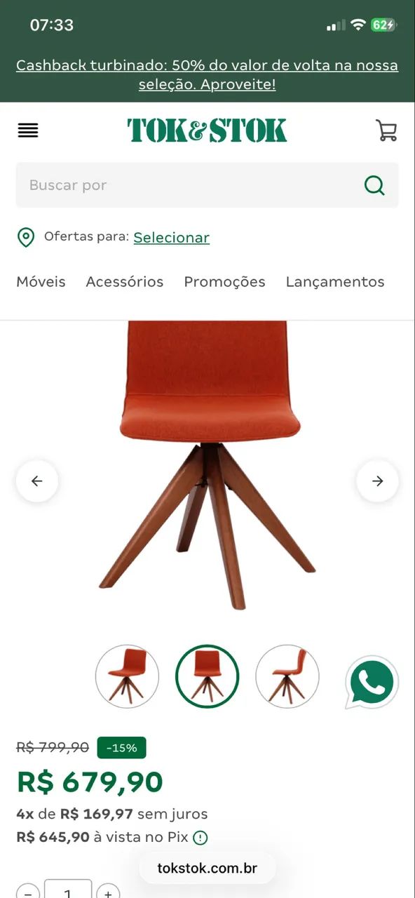Cadeiras giratórias Tok stok