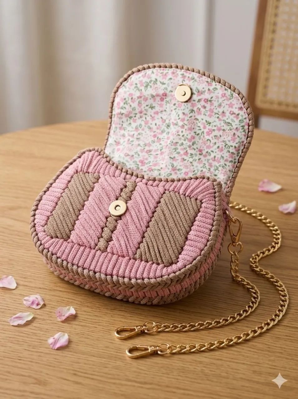 Bolsa artesanal estruturada em tela  - Foto 2