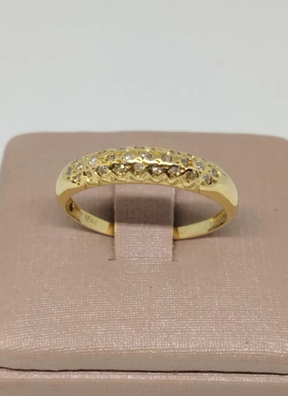 Anel ouro 18k - Diamantes - aro 20