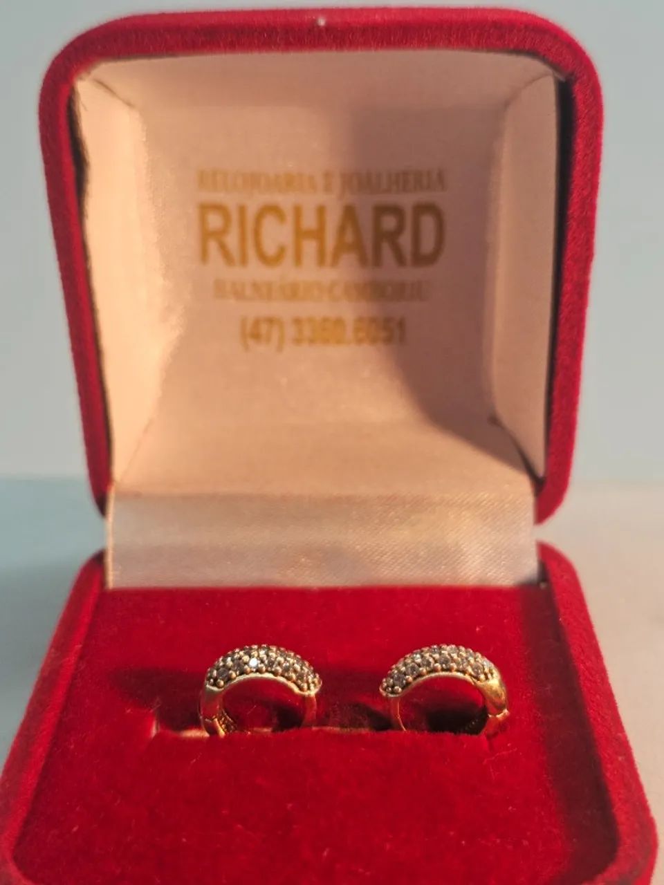 Brincos em ouro 12k 4g com pedras preciosas  - Foto 2