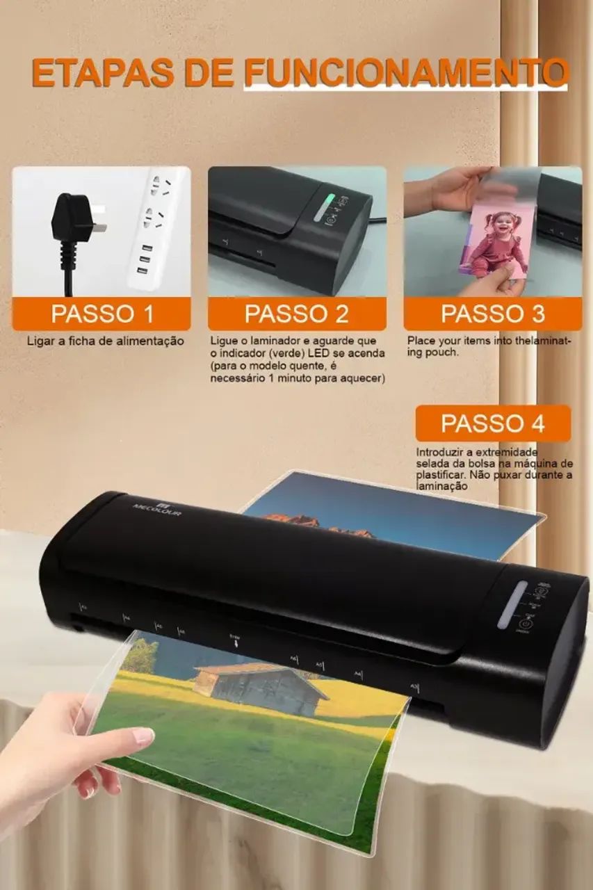 (56) Mecolour Plastificadora Laminadora A3 6 em 1 Multifuncional SL588 110V - Foto 6
