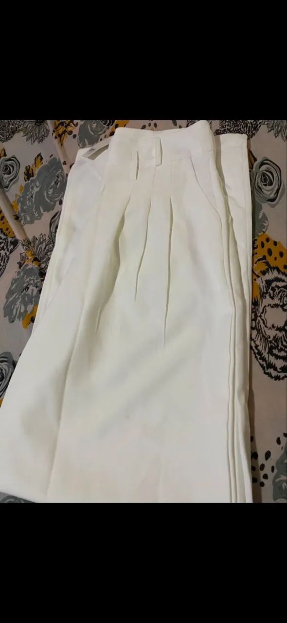 Calça pantalona branca ?G? - Foto 4