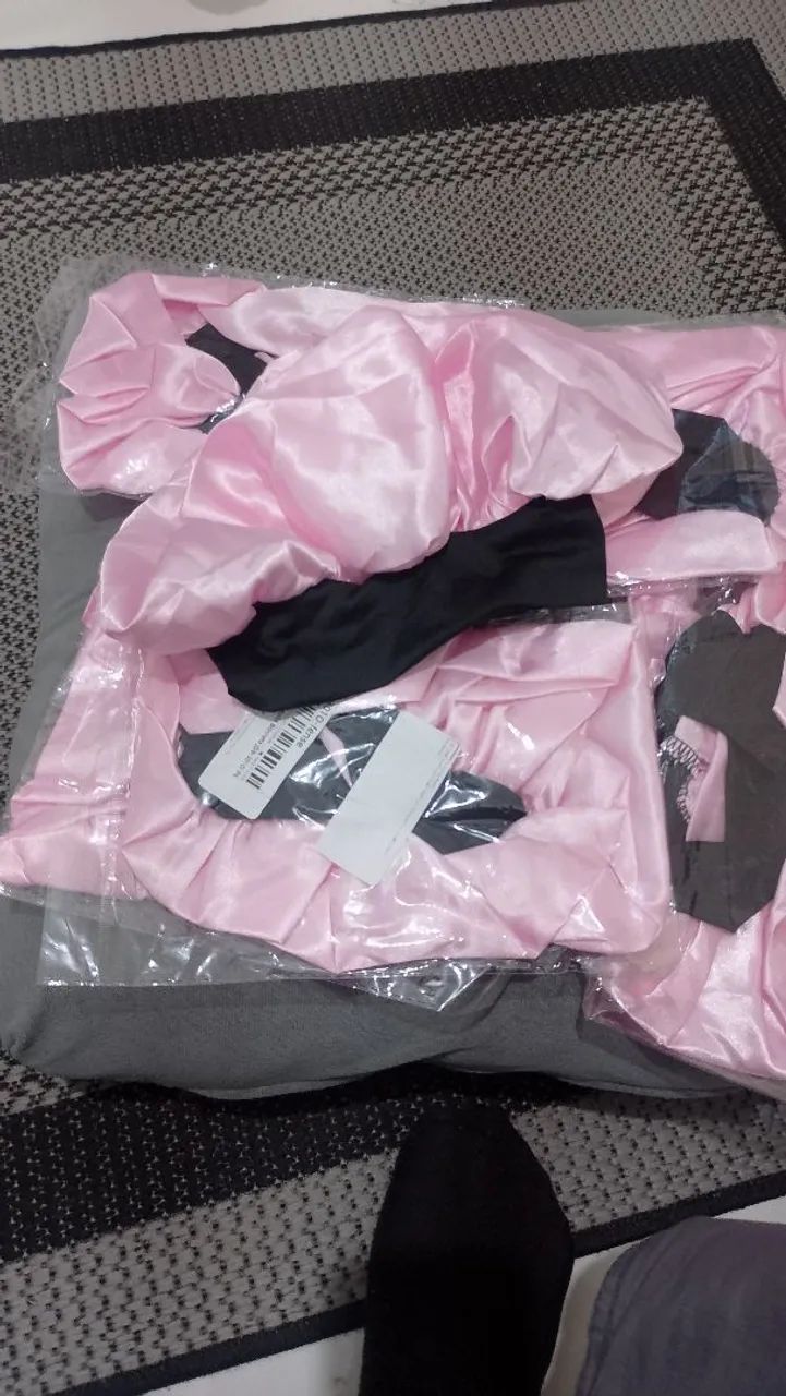 7 Unidades de touca Rosa de cetim com faixa preta faixa Venda por unidade  - Foto 2