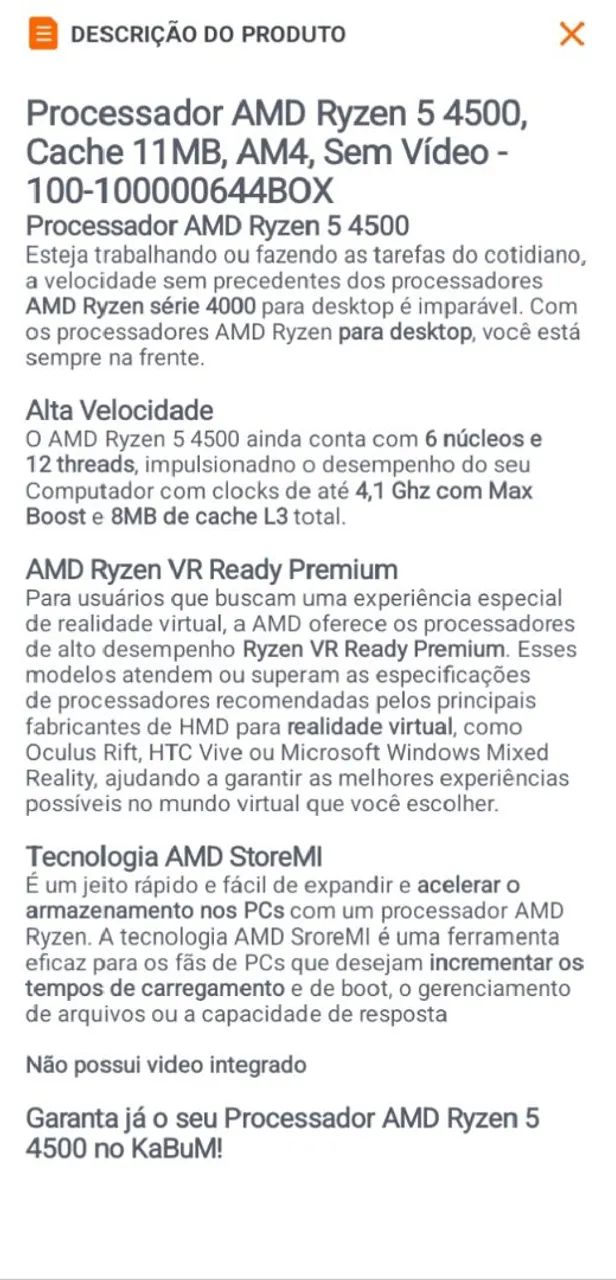 (COM COOLER BOX)Processador AMD Ryzen 5 4500, Cache 11MB, AM4, Sem Vídeo -100-100000644BOX - Foto 3