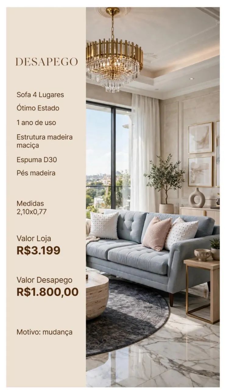 SOFÁ RETRÔ BAIXOU motivo mudança - Foto 3