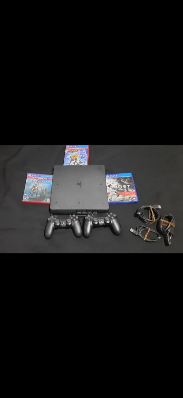 PS4 1 TB 2 Controles 3 Jogos - Foto 2