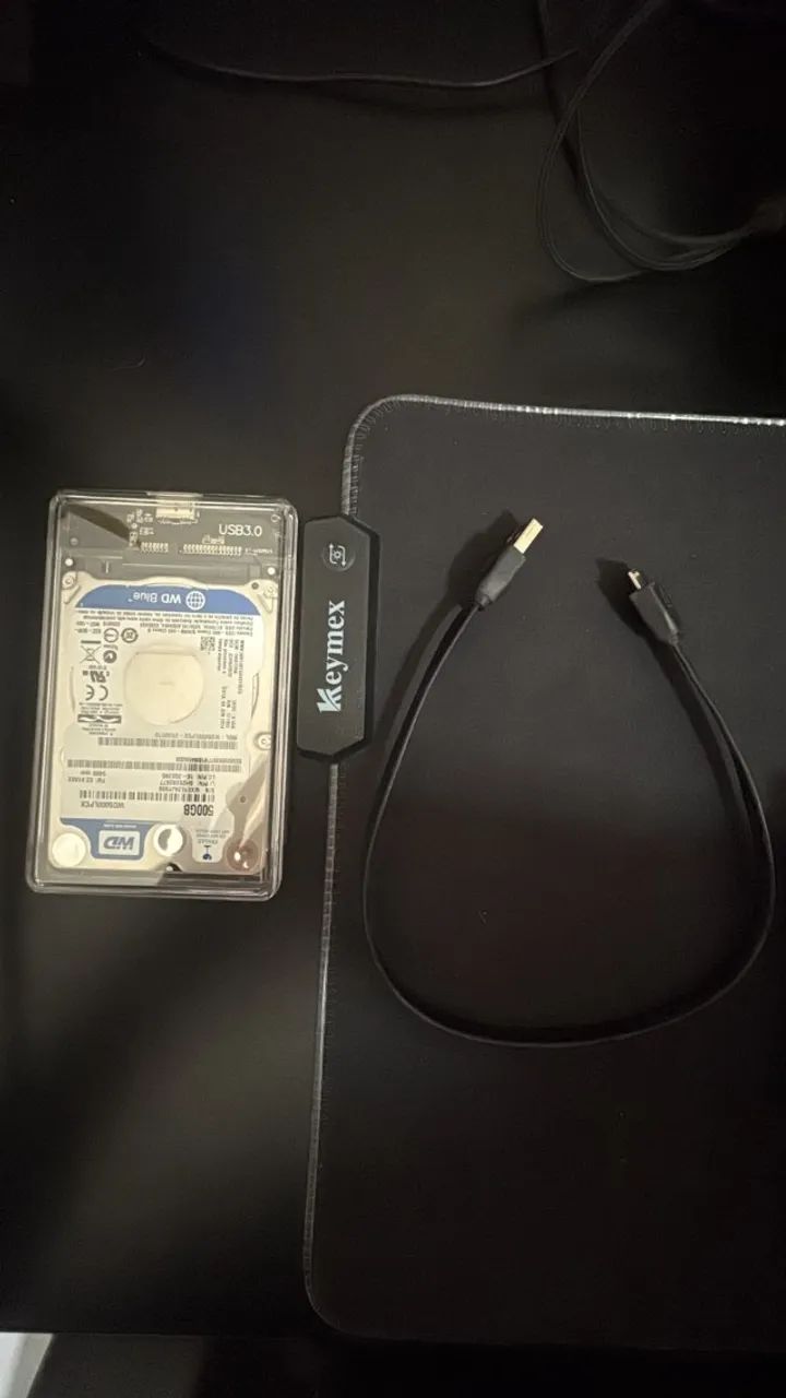HD 500GB COM CASE HD SLIM EXTERNO SSD HDD PC NOTE PS4 E PS5 USB 3.0 SATA 2.5 - Foto 3