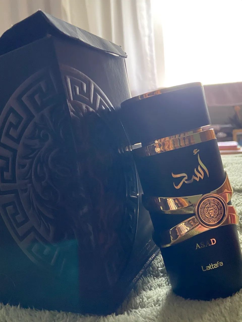 Frasco de perfume árabe asad lataffa vazio com caixa