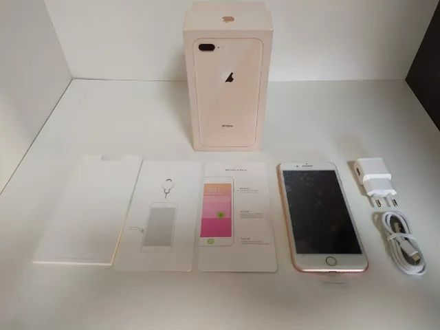 iPhone 8 Plus 64GB Rose Gold Tela Original/TouchID-OK/Bateria-100