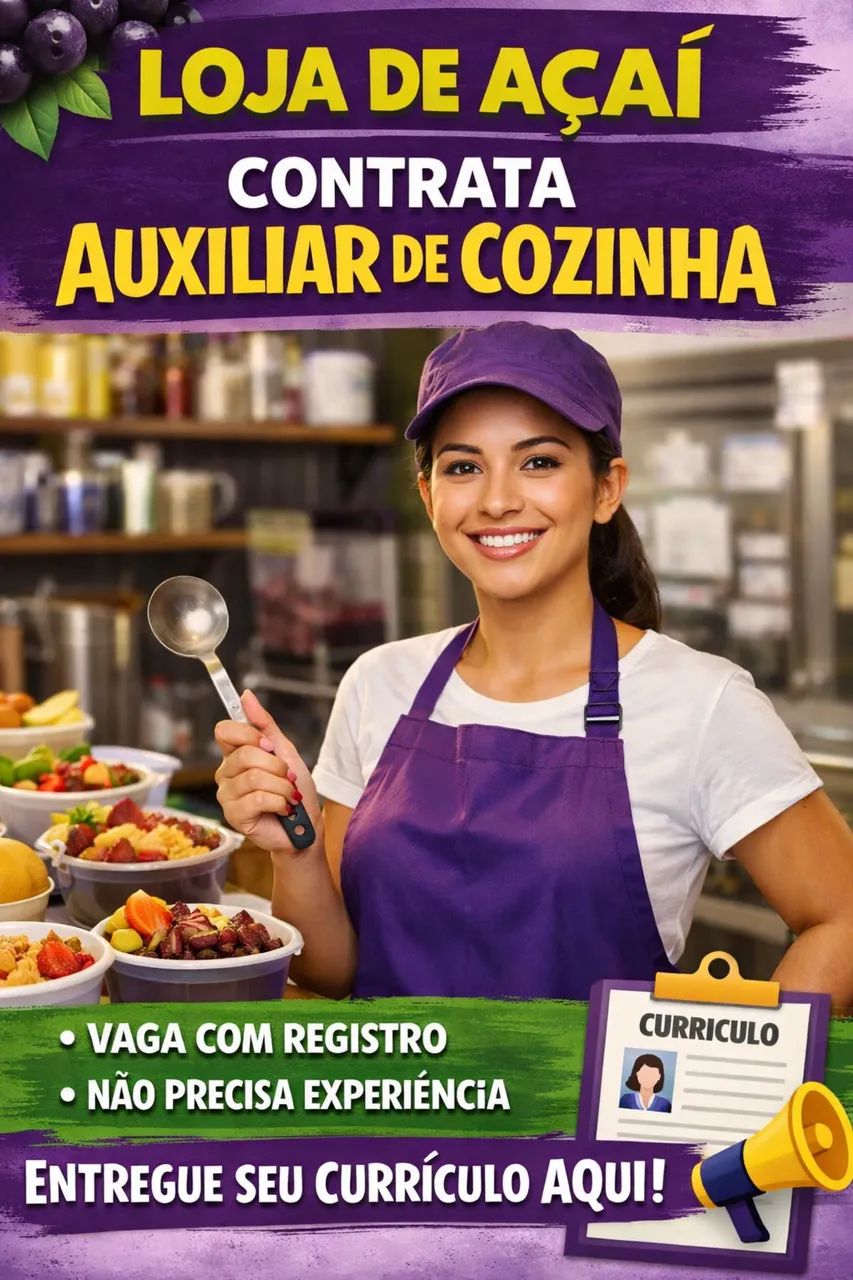 Vaga auxiliar de cozinha