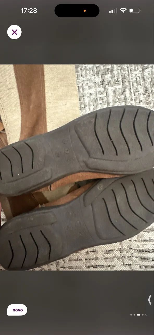 Bota couro 36 bege  - Foto 3