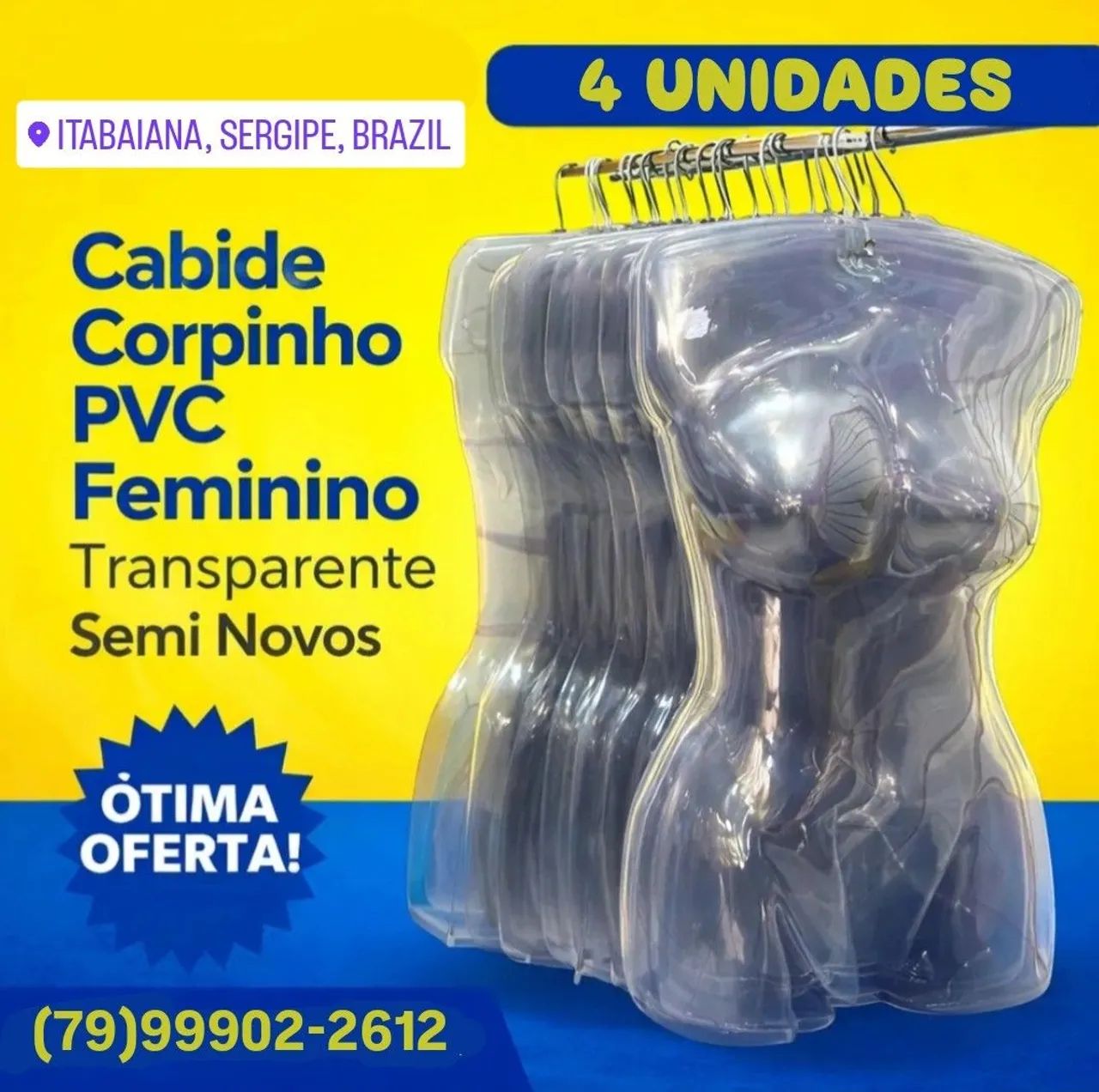 4 cabide Corpinho Manequim em PVC 