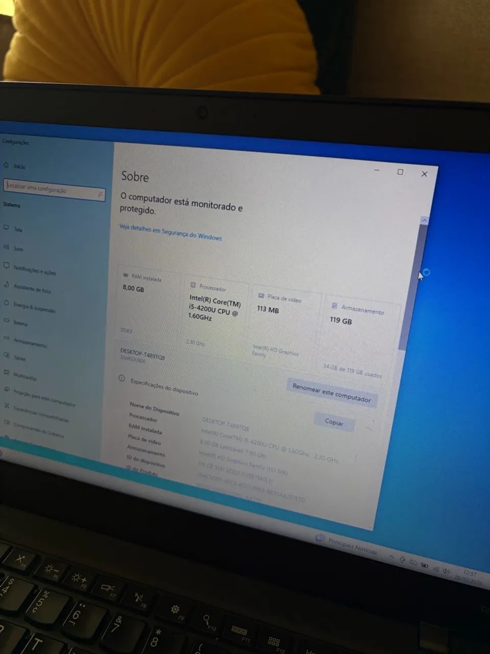 Notebook Lenovo Core i5, 8GB RAM - Foto 3