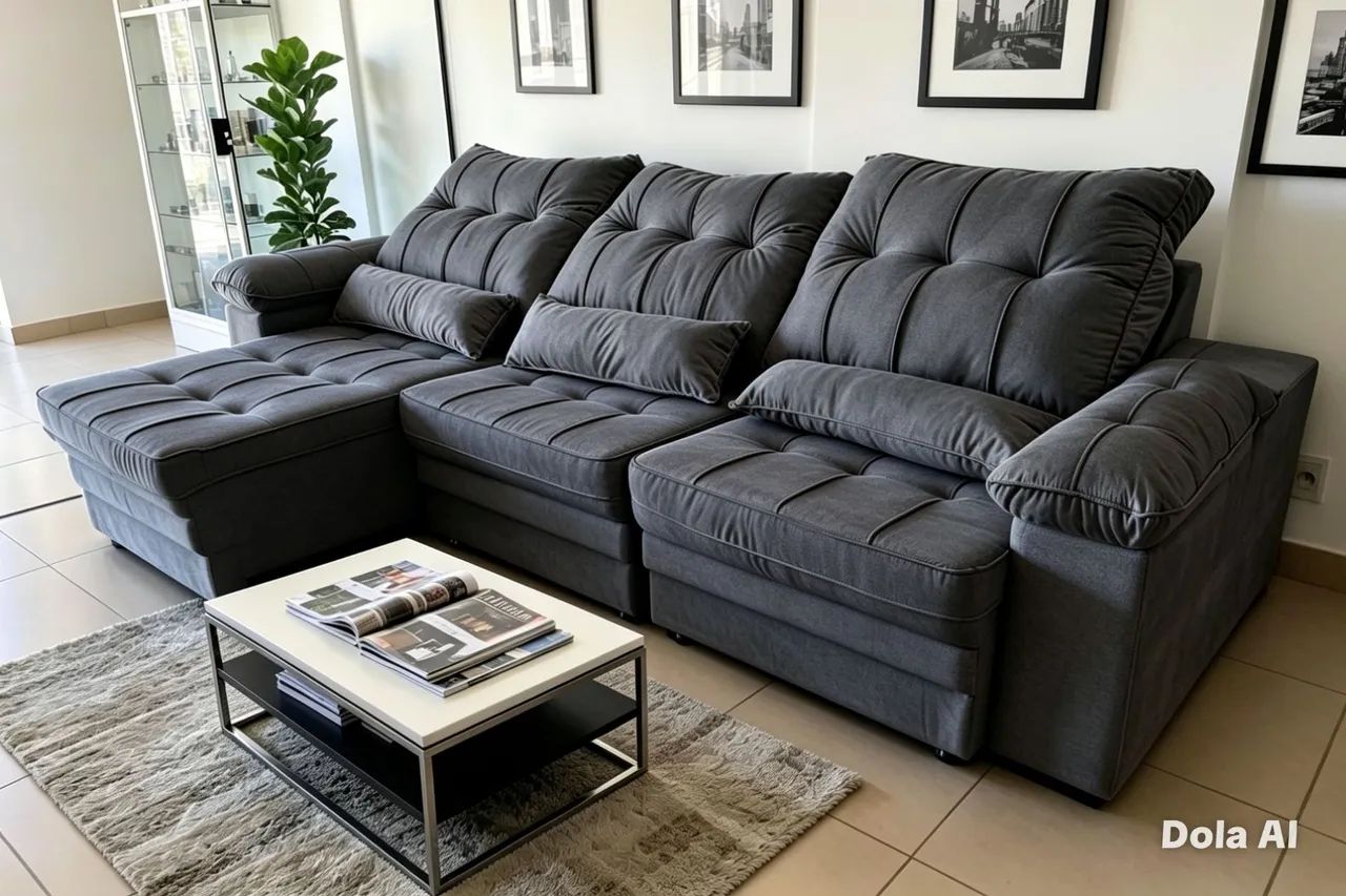 Sofá retrátil e reclinável Modular, Grande e super confortável 2.90×1.80