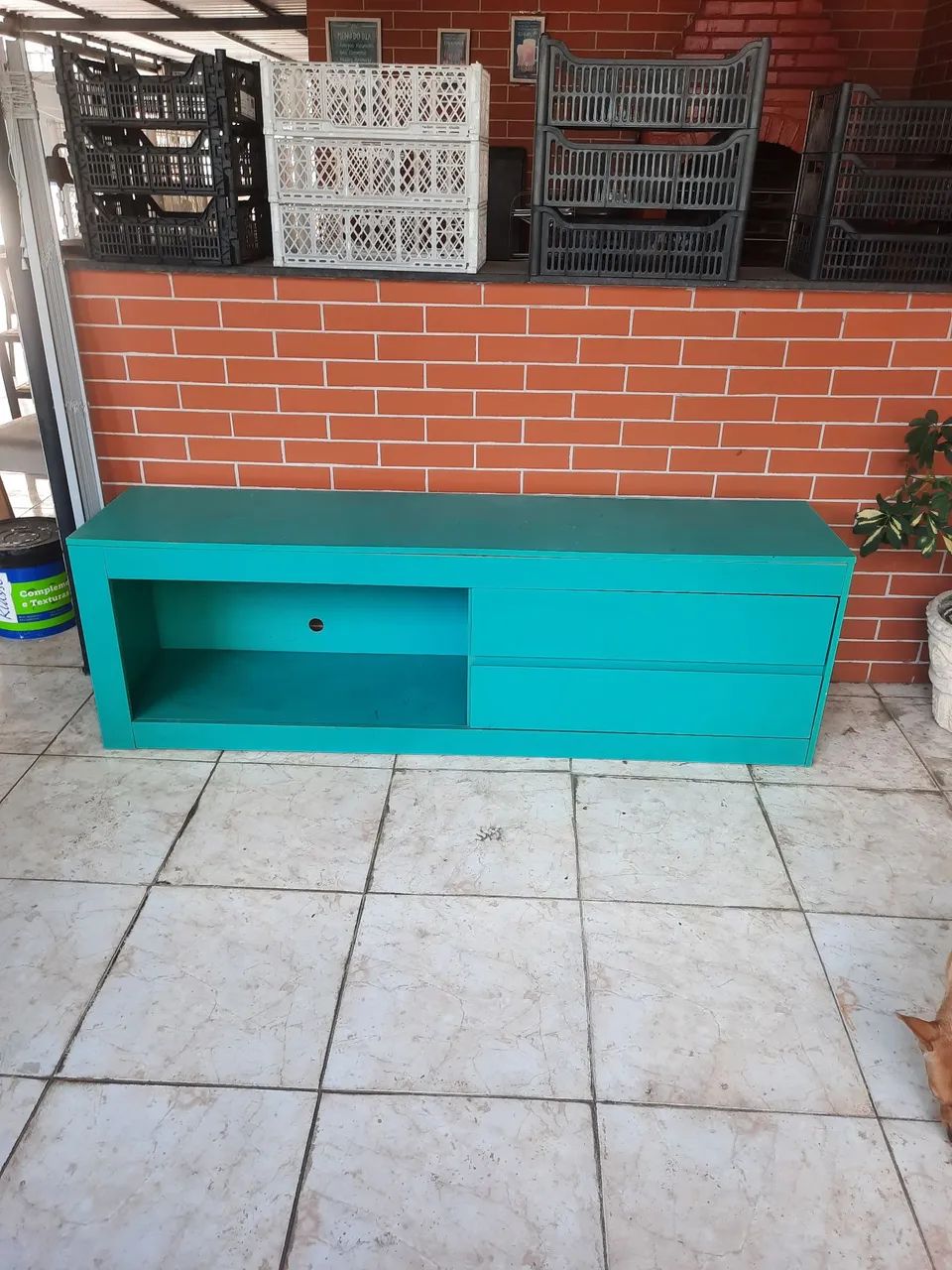 RACK VERDE COM 2 GAVETAS GRANDE 1,80 X 57 ALT X 40 PROFUNDIDADE