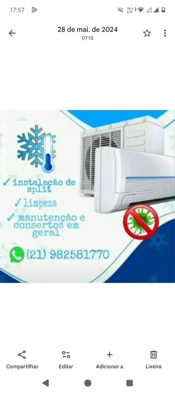Limpeza e manutenção de ar condicionado split e convencional 