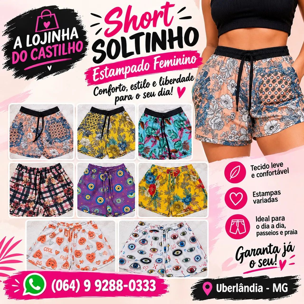 Short Estampado Feminino 