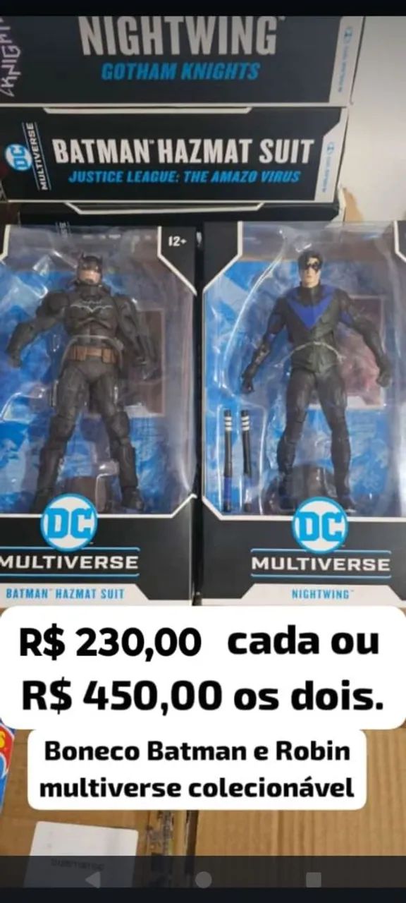 Boneco Batman ou Robin multiverso articulado 