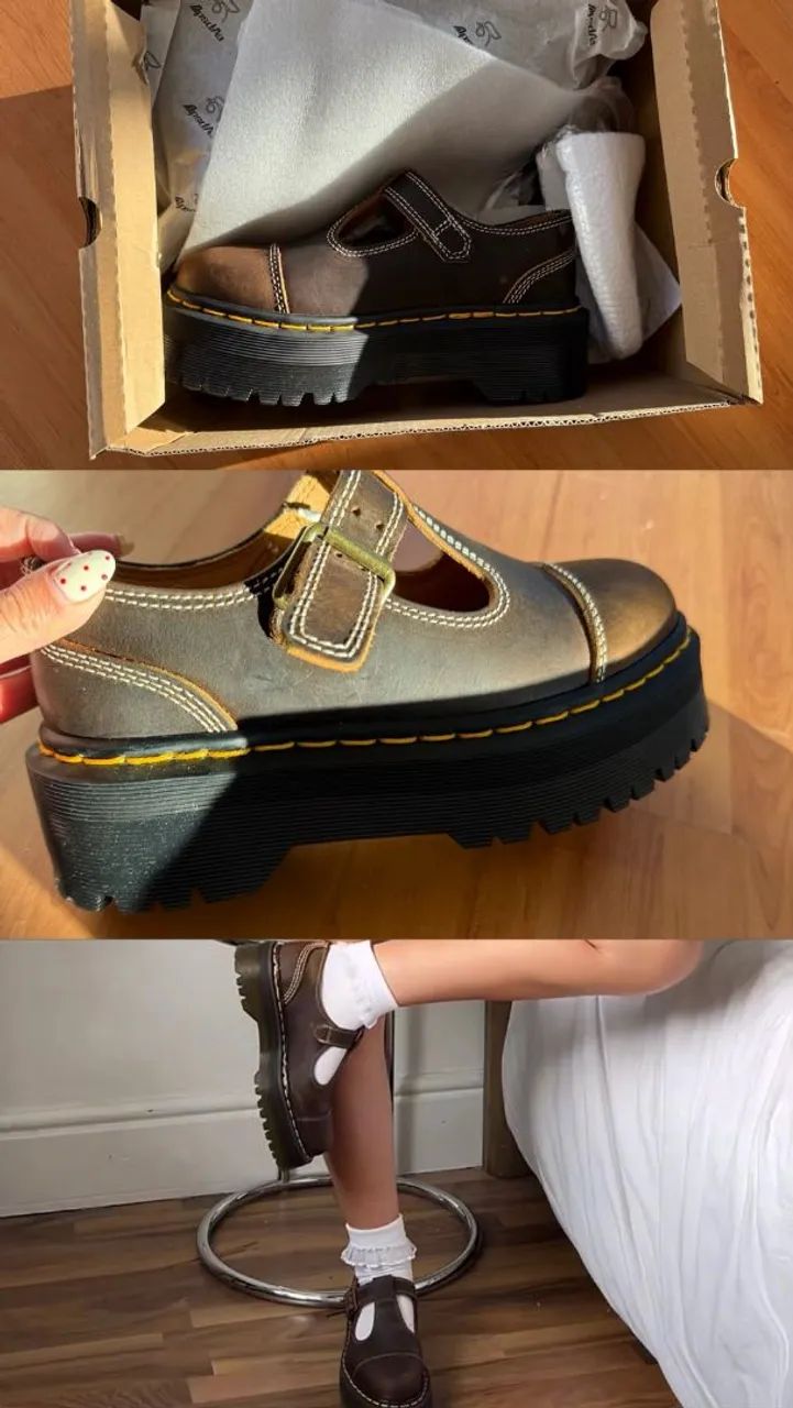 Sapato marrom estilo Mary Jane da Dr Martens - Foto 3