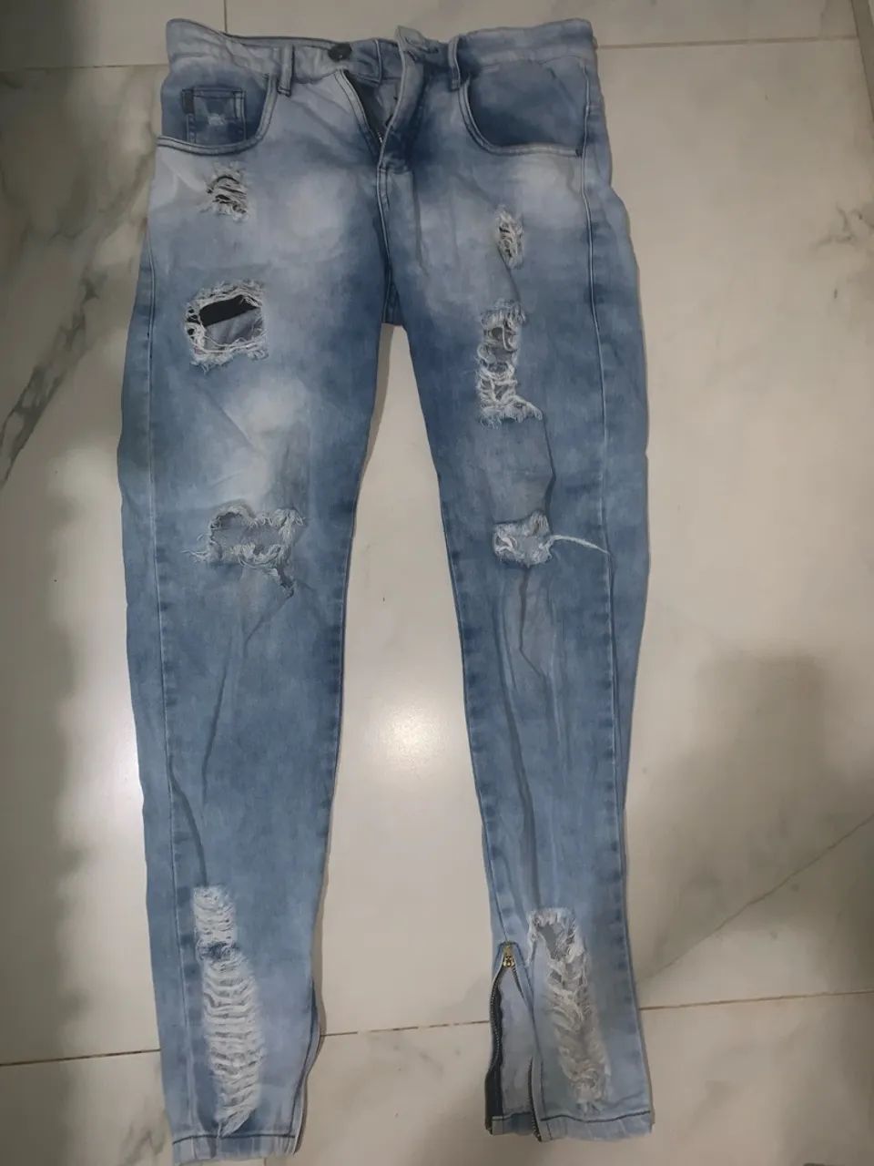 calça modelo jeans jogador azul claro  - Foto 2