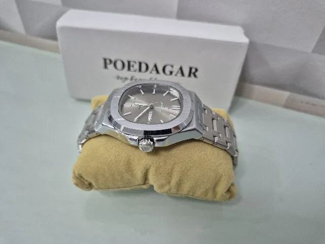 Relógio de pulso Poedagar 853 Silver Gun Grey com pulseira em aço - Foto 5
