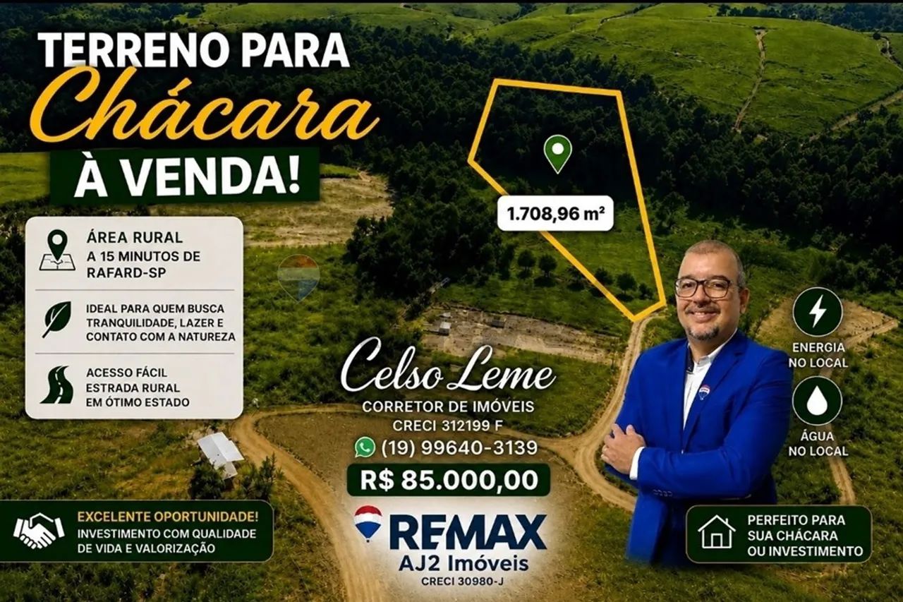 Terreno em Rafard-SP: 1708m², Ótimo Preço!