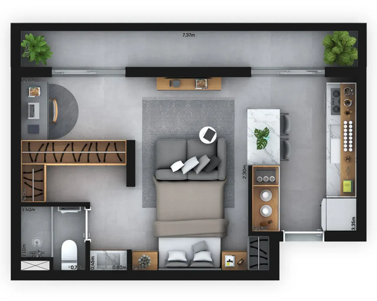PLANTA 21m²