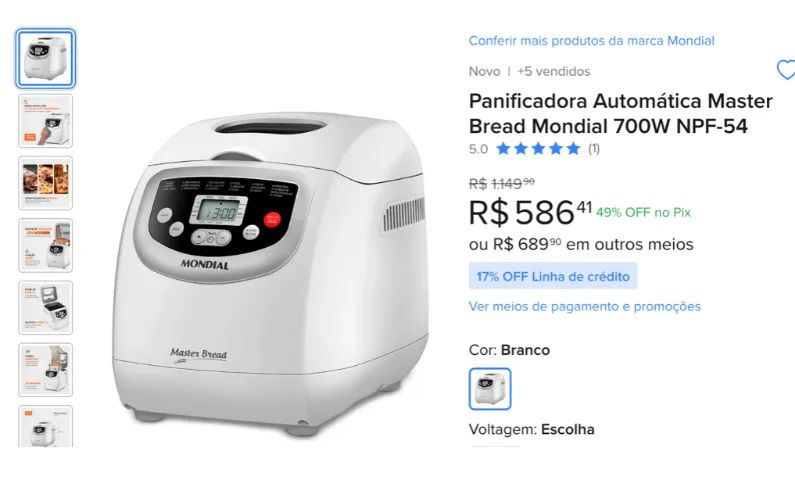 Panificadora Mondial Master Bread NPF-54 700W 19 Programas - Foto 5