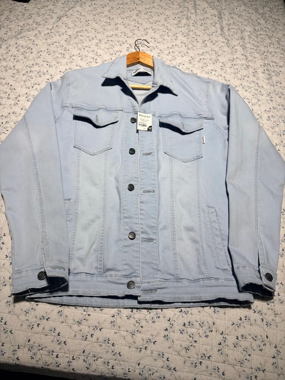 Jaqueta jeans azul claro Bershka  - Foto 2