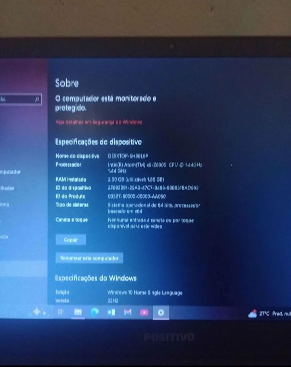 Notebook da Positivo 