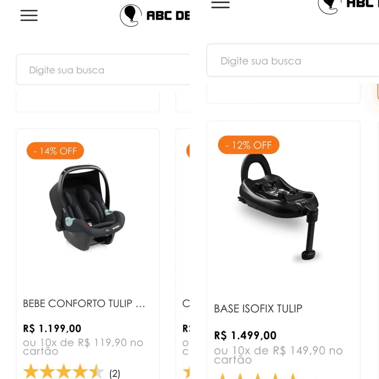 Bebê conforto e base Tulip Abc design