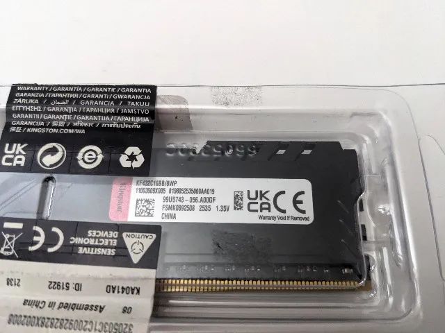 Memória Kingston FURY 8GB DDR4 3200 MT/s KF432C16BB/8WP - Na Garantia - Foto 2