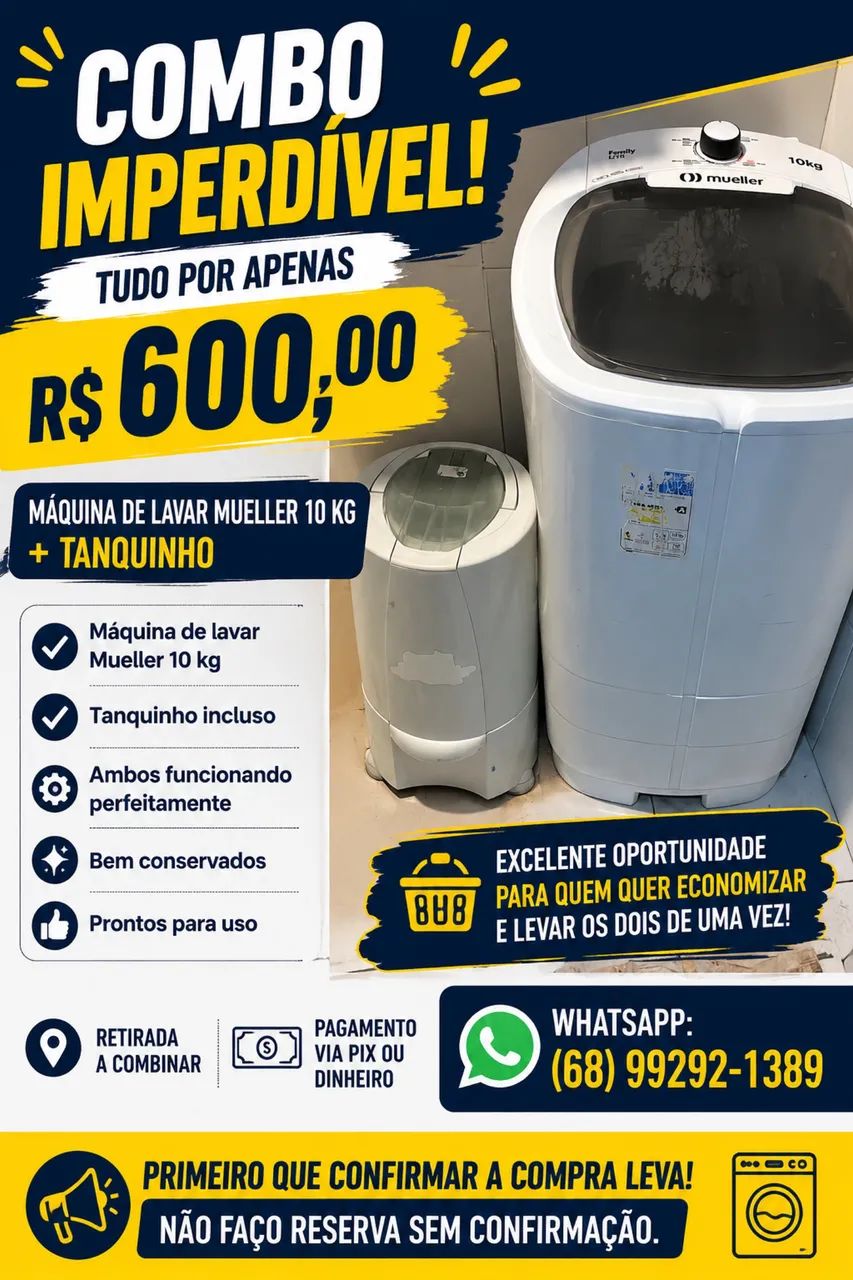 Vendo Combo centrífuga e Tanquinho