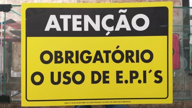 Placa De Atenção Obrigatório O Uso De E.P.I'S 33x48 Novo Garantia - Foto 3