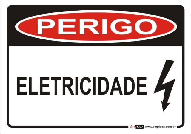 Placa De Sinalização Perigo Eletricidade 30x20 Novo Garantia
