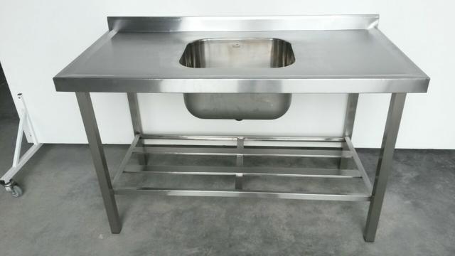 Pia Inox industrial com 1 cuba e prateleira gradeada - Foto 2