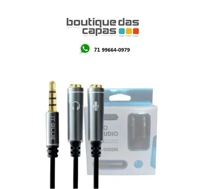 Cabo Adaptador P3 Macho 2 P2 Femea Fone Mic Headset Ps4 Xbox max-0302m