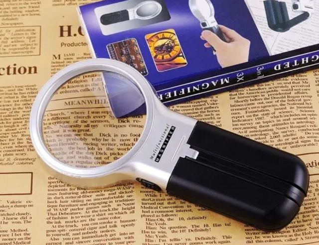 Lupa Led para leitura lâmpada de mesa portátil multifuncional e dobrável, 2 em 1 COD-FR72