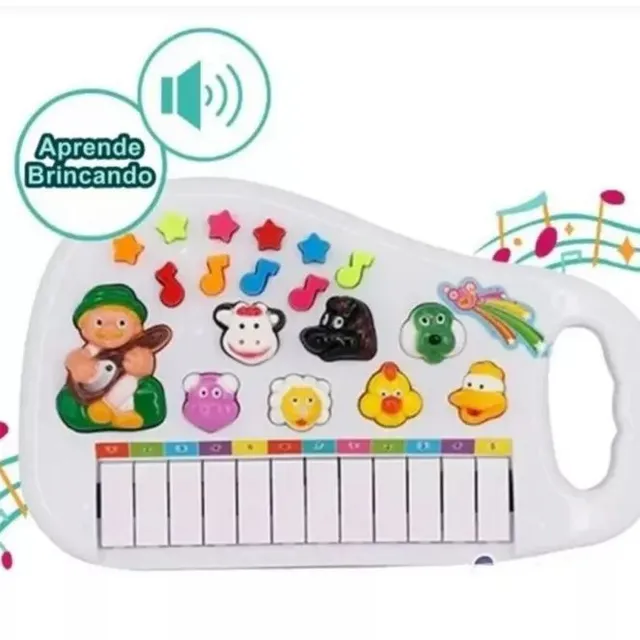 Teclado Infantil com 22 Musicas 37 Teclas e 54,5cm da DM TOYS