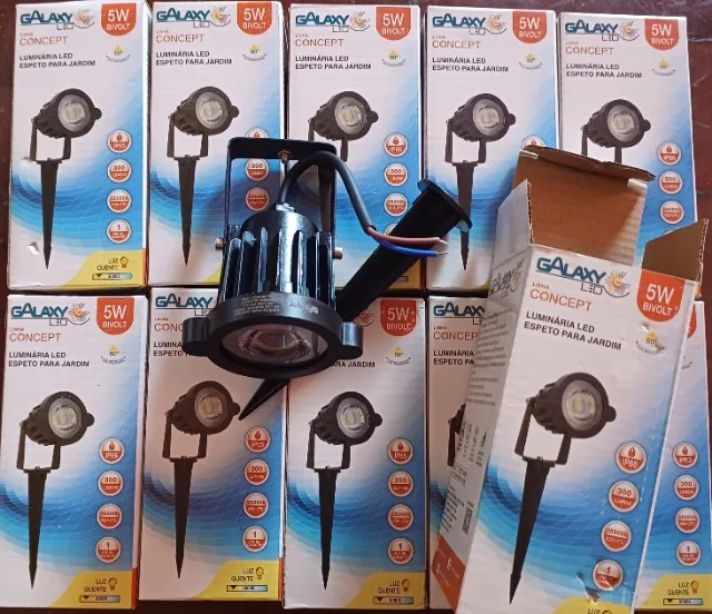 Kit 11 Luminaria Led Espeto Para Jardim 5w Luz Quente 3000k - Galaxy