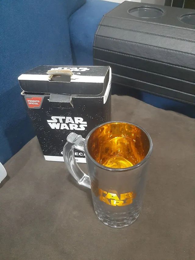Star wars caneca 450 ml prateada dourada - Foto 2