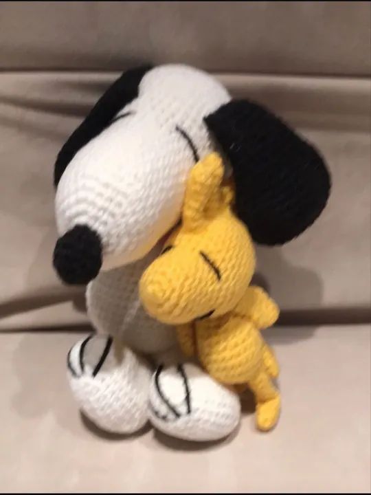 Boneco snoopy e woodstock em croche (amigurumi) - Foto 3