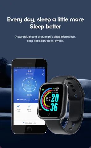 Relógio Smartwatch D20 Y68 Bluetooth p/ Android e iOS - Foto 5