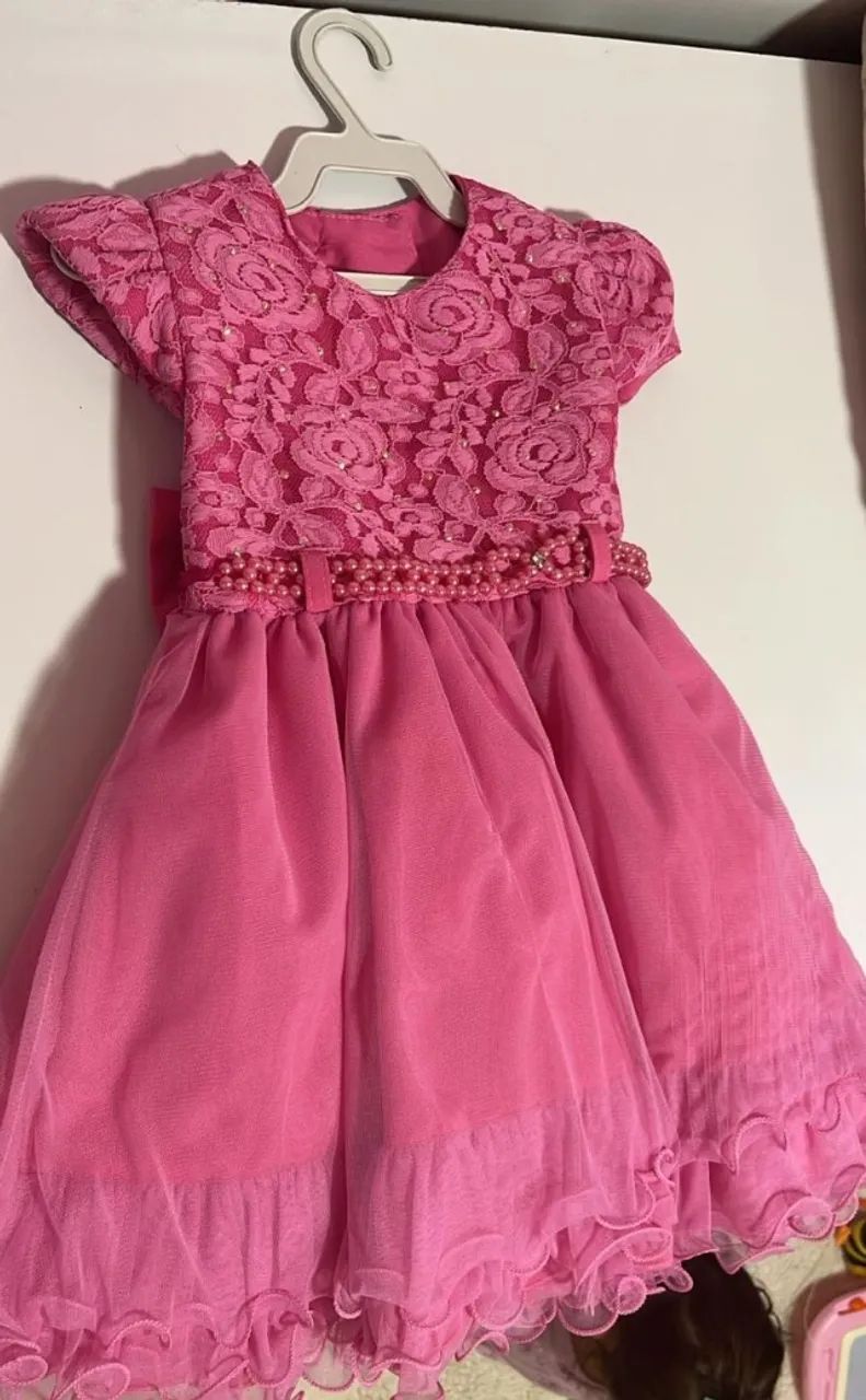 Vestido Festa Infantil Feminino Rosa - Foto 2