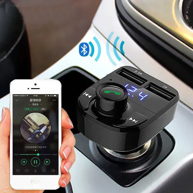 Carregador USB Carro Transmissor Fm Bluetooth Veicular X8 Mp3 Rádio - Entrega grátis JP